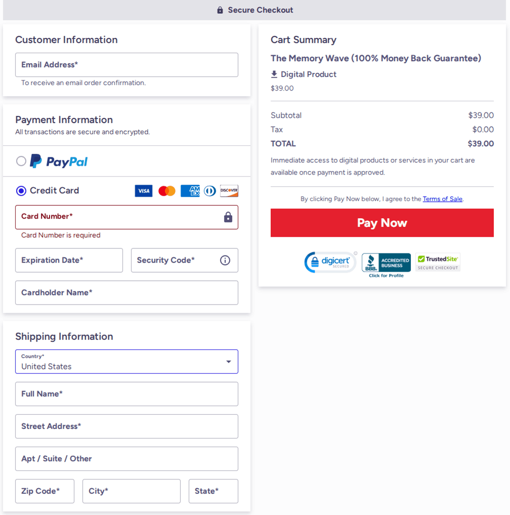 The Memory Wave Checkout